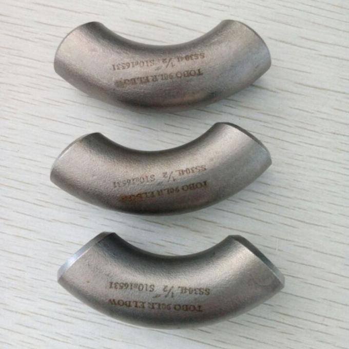 METAL B363-WPT12 SMLS LR BW ASME-B16.9 SCH80 1" 스테인리스 스틸 파이프 피팅 90 장 반사 0